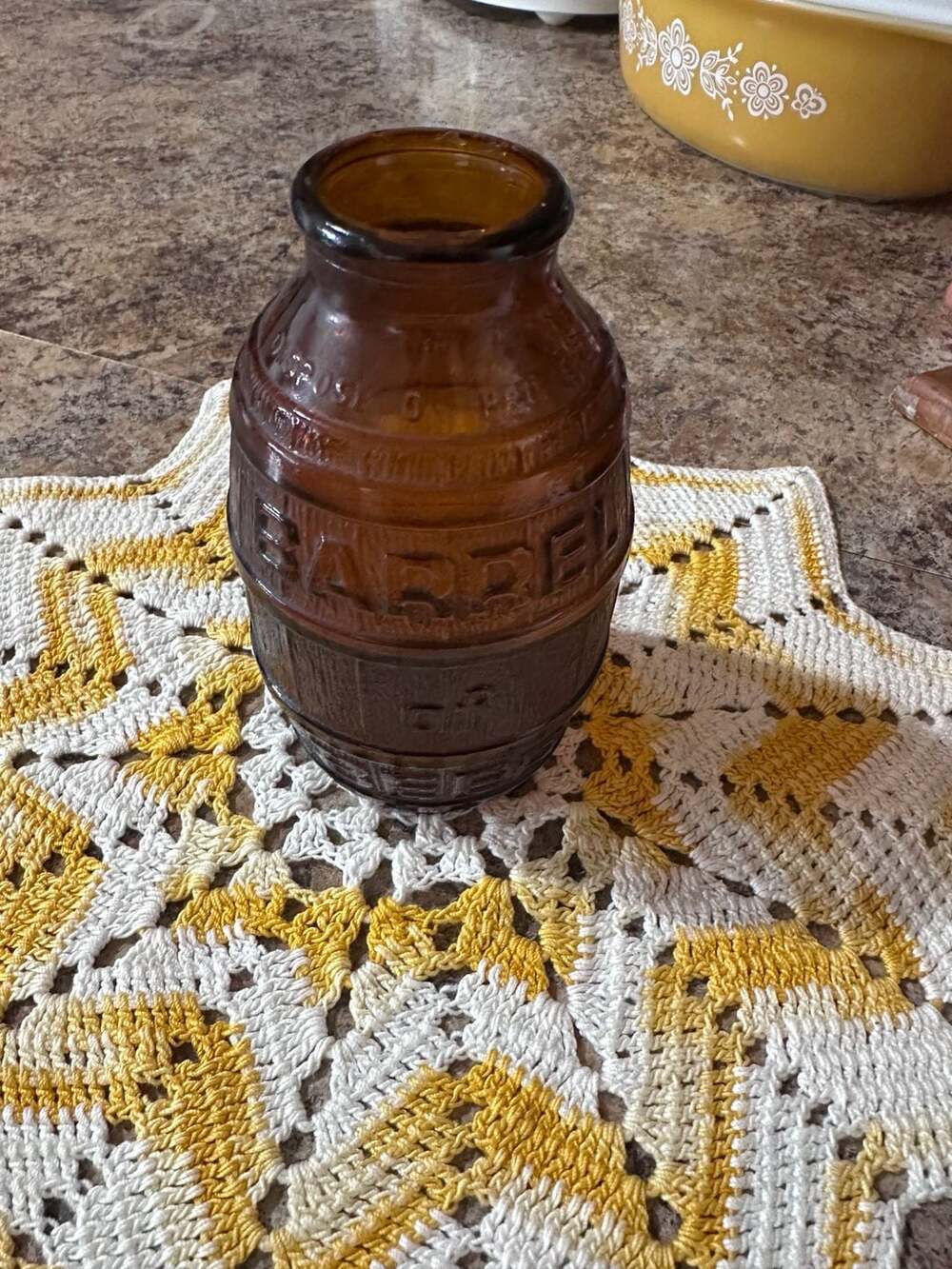 Vintage Obear Nester Barrel Of Beer Amber Glass Bottle 12 Oz Brown